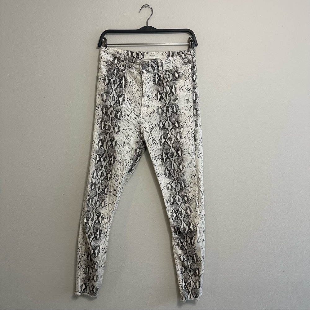 Zara Snake Print Skinny Jeans